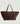 Large Lou tote bag in suede leather - Dark Brown