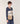 Striped V-neck sweater in merino wool - Denim Blue