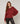 Pulover cu gât rotund din tricot fin - Brique