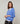 Oversized wool V-neck sweater - Horizon Blue