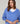 Oversized wool V-neck sweater - Horizon Blue