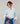 Tricolour round-neck merino wool sweater - Turquoise Clair