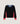Tricolor round neck sweater in merino wool - Black