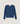Asymmetrical neckline merino wool sweater - Denim Blue