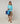 Set twin din matase cu gat rotund - Turcoaz Blue