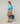 Set twin din matase cu gat rotund - Turcoaz Blue
