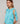 Set twin din matase cu gat rotund - Turcoaz Blue