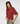 Merino wool crew-neck sweater with 3/4 sleeves - Rouge Foncé