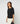 Merino wool crew-neck sweater with 3/4 sleeves - Anthracite